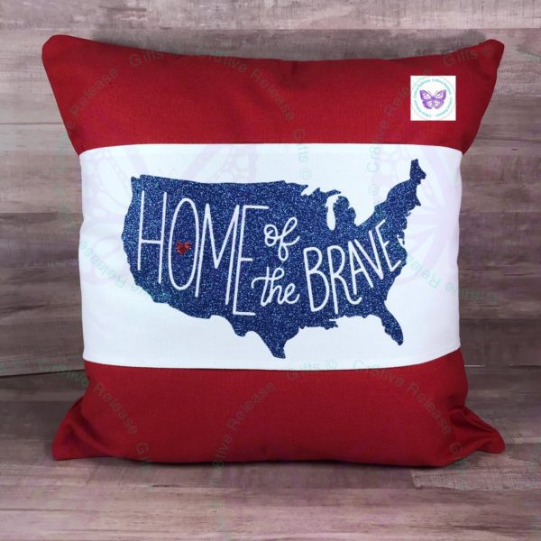 HOME OF THE BRAVE PILLOW BAND & PILLOW COMBO BY CR8TIVE RELEASE GIFTS