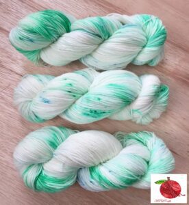 speckled green and blue yarn 