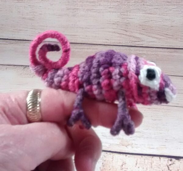 Pink Purple Chameleon Finger Pet