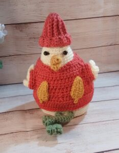 Fall Crochet Chicken Decoration