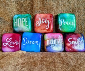 Inspirational word Painted Rocks
