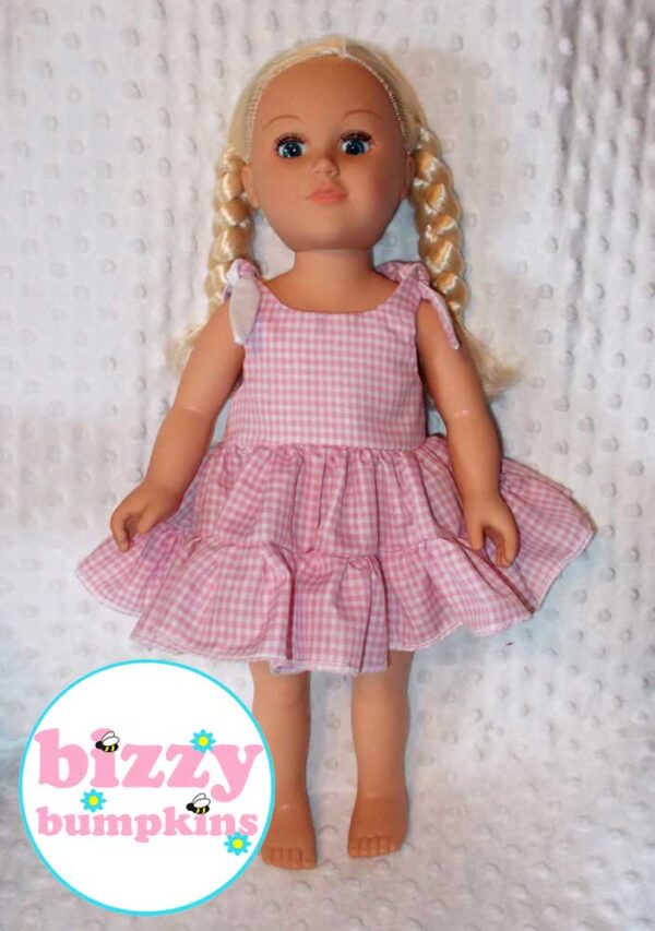 18" Doll Gingham Twirly Dress