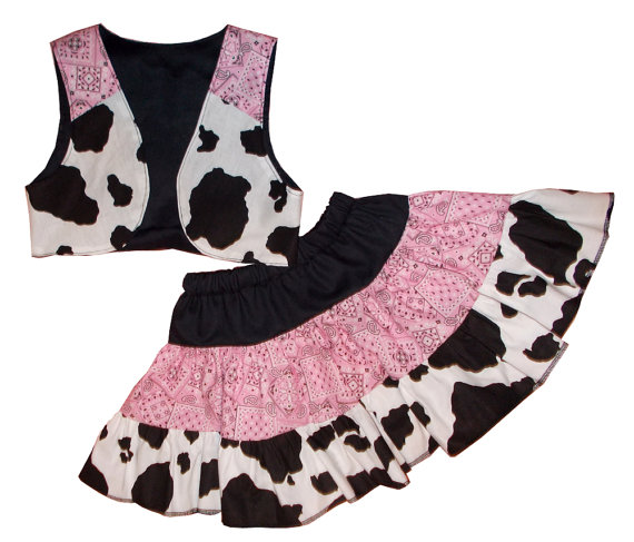 Pink Bandana Cowgirl vest and twirly skirt