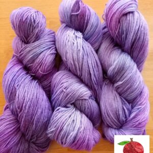 tonal purple yarn with flecks of pink and blue