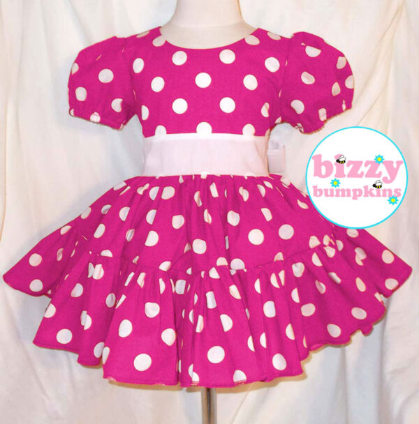 Hot Pink Polka Dot Twirly Dress