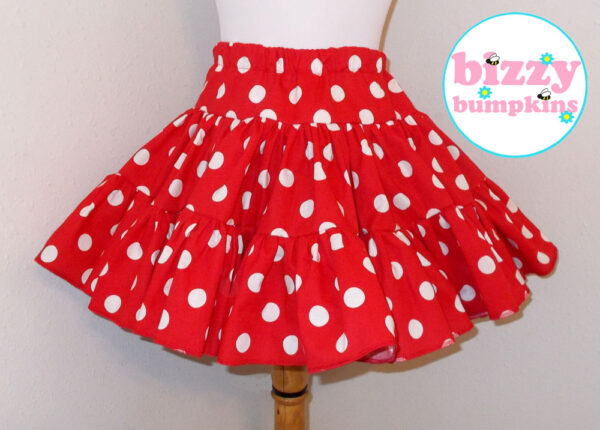 Red and White Polka Dot Twirly Skirt