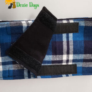 Blue Plaid Belly Band – Male Dog Diaper for Marking or Incontinence