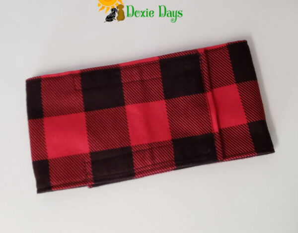 Red Buffalo Plaid Belly Band – Male Dog Diaper for Marking or Incontinence