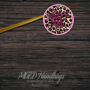Happy Mail Cheetah Print Stickers Sheet of 11 Made by MGED Handbags