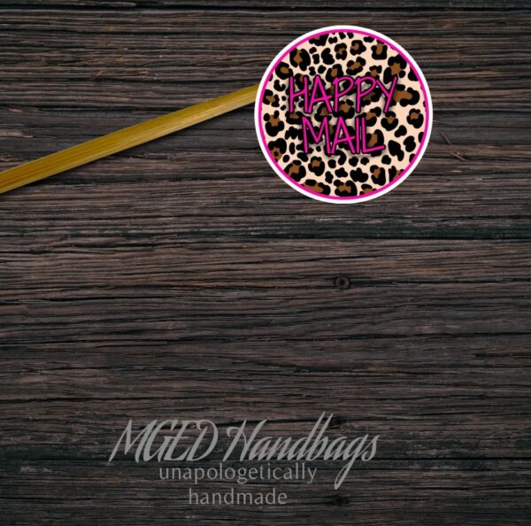 Happy Mail Cheetah Print Stickers Sheet of 11 Made by MGED Handbags