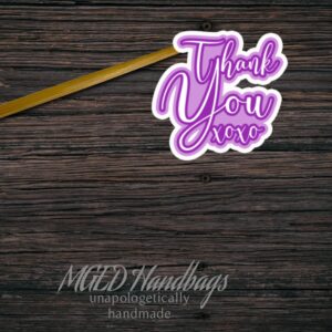 Thank You XOXO Sticker Sheet of 11 made by MGED Handbags