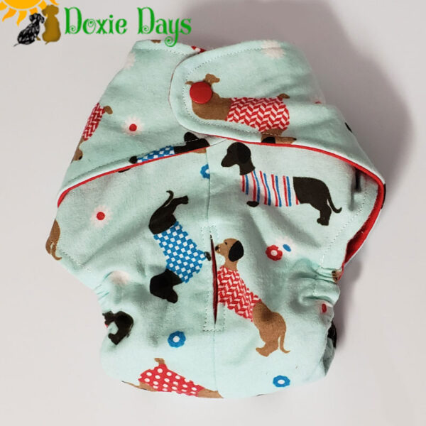 Dachshund Fancy Pants Doggie Diaper Female Washable and Reusable Dog Diaper