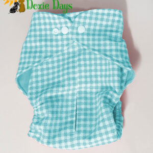 Aqua Gingham Fancy Pants Doggie Diaper Female Washable and Reusable Dog Diaper