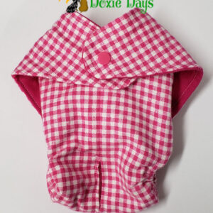 Hot Pink Gingham Fancy Pants Doggie Diaper Female Washable and Reusable Dog Diaper