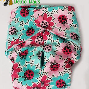 Bright ladybug print doggie diaper fancy pants