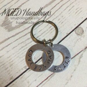 Love You Dad, Hand Stamped Key Ring, Handmade by MGED Handbags