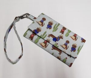 Cowboy Dachshunds Print Cell Phone Wallet by Doxie Days