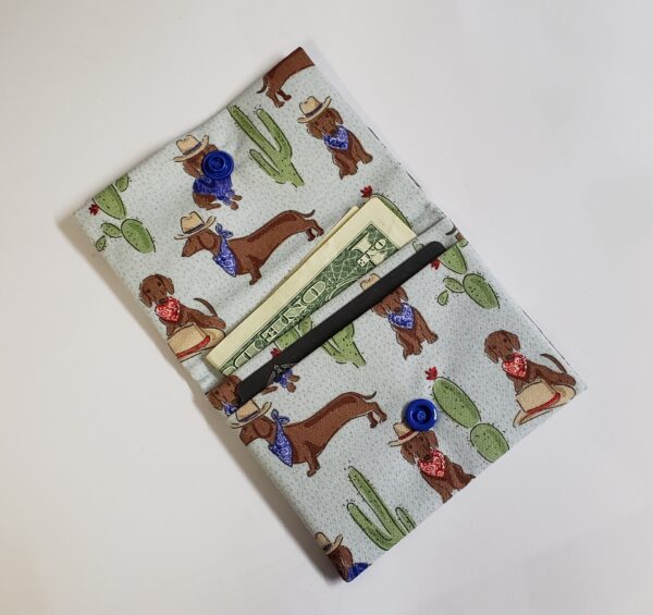 Cowboy Dachshund Print Card Wallet by Doxie Days