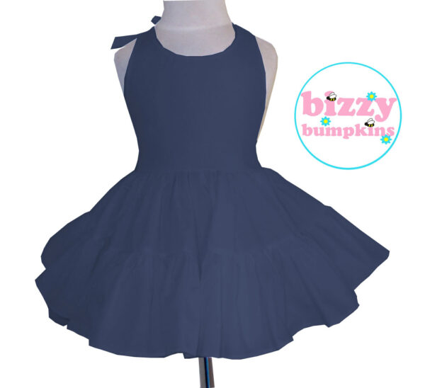 Navy Blue Twirly Halter Dress