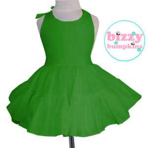 Dark Green Twirly Halter Dress