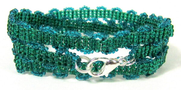 Emerald Beaded Wrap Bracelet: Noveenna