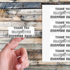 Thank You for Shopping Small Sticker Sheet of 15 Choose from Glossy, Matte or Clear Handmade by MGED Handbags