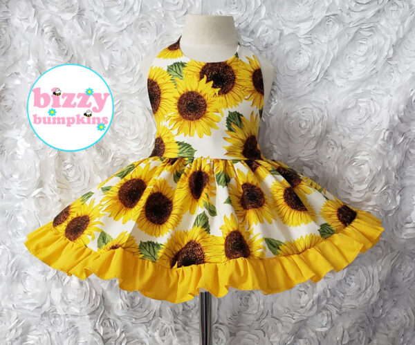 Sunflower Summer Halter Twirly Sun Dress
