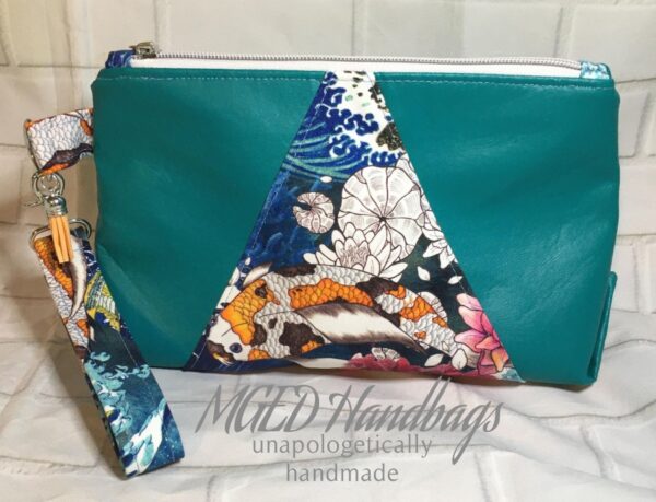 Koi Fish Ready To Go Wristlet Bag Handmade by MGED Handbags
