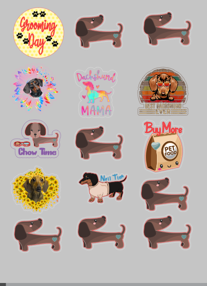 Doxie Planner Stickers Custom Made for Callene Handmade by MGED Handbags