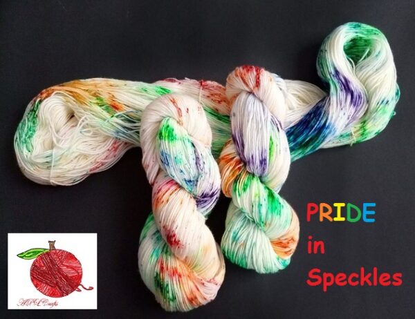 Speckles in a colorful splash of rainbow colors