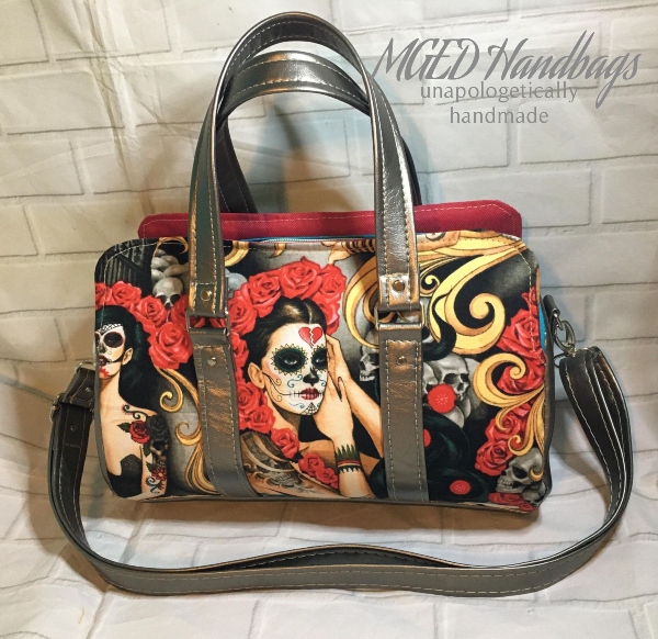 Marcel Barrel Handbag with Adjustable Removable Shoulder Strap Handmade by MGED Handbags