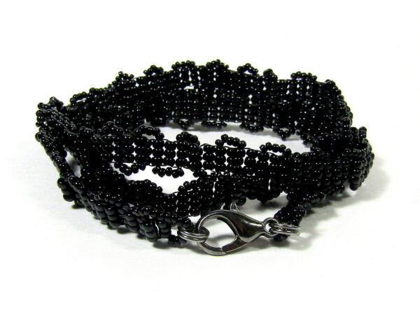 Black Beaded Wrap Bracelet: Noveenna