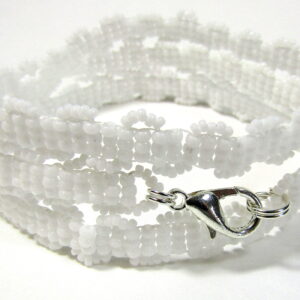 White Beaded Wrap Bracelet by Noveenna