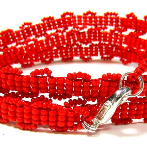 Red Beaded Wrap Bracelet by Noveenna