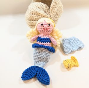 Blue-Mermaid Crochet Play Set