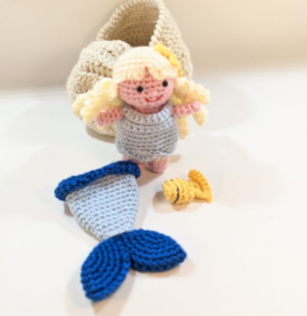 Blue-Mermaid Crochet Play Set