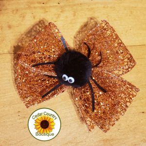 Googly Eye Spider Glitter Bow
