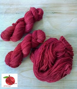 deep red semi-solid yarn