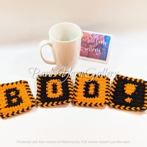 BOO ! Crochet Coaster Set