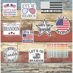 Let's Go Brandon Mixed Set of 19 Stickers, Shipping Included, Handmade by MGEDHandbags