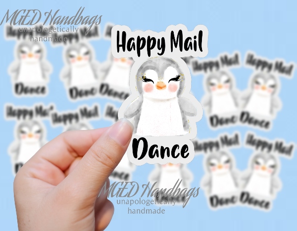 Happy Mail Dance, Print Your Own Stickers, Digital Download, SVG PNG JPG, Handmade by MGEDHandbags