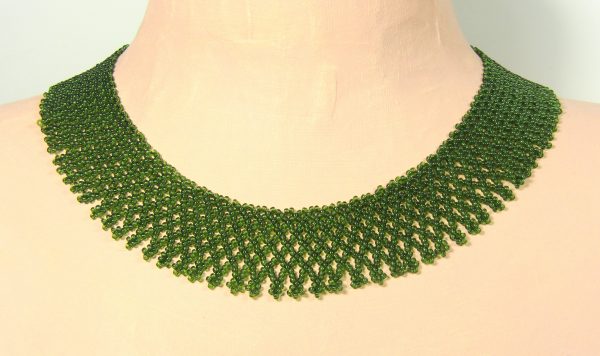 Olive Beaded Collar by Noveenna