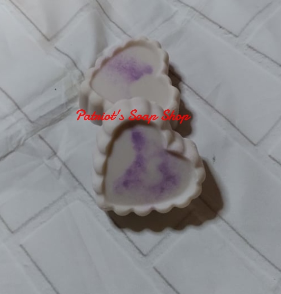 Lavender Scented Heart Shaped Goat Milk Soap Hand Poured and Handmade by Patriot's Soap Shop