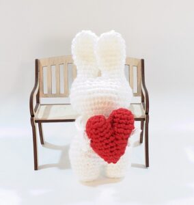 White Valentine Bunny Hugger