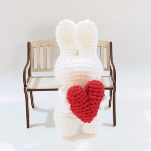 White Valentine Bunny Hugger