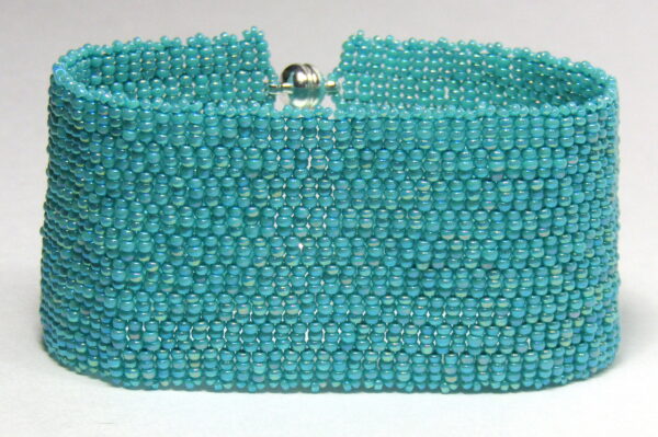 Turquoise Green AB Beaded Cuff by Noveenna