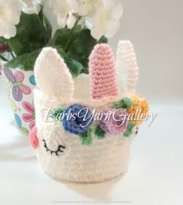 Unicorn Crochet Basket Decoration