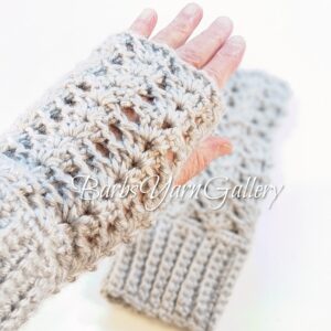 Womens Light-Grey Fingerless Gloves