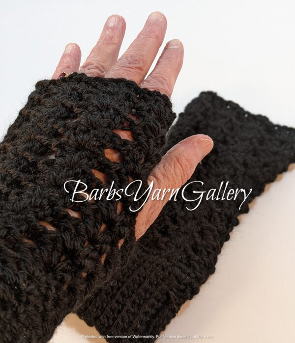 Womens Black Fingerless Gloves