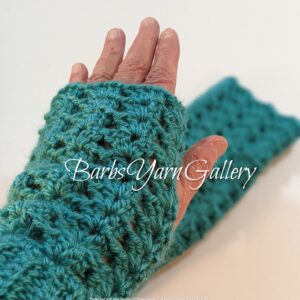 Womens Turquoise Fingerless Gloves